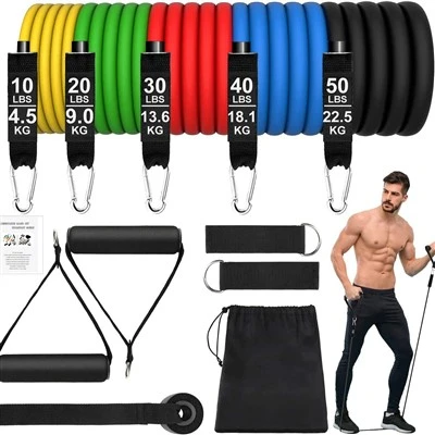 CHOOYOU Latex 11 PCS Resistance Bands Set Fitness Tube